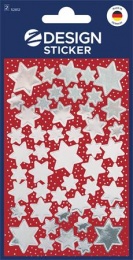 Matrica,  2 ív, 76x120 mm, AVERY ZWECKFORM, "Z-Design No.52812", ezüst csillagok