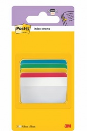 Jelölőcímke, műanyag, megerősített, döntött, 4x6 lap, 50,8x38,1 mm, 3M POSTIT, vegyes színek