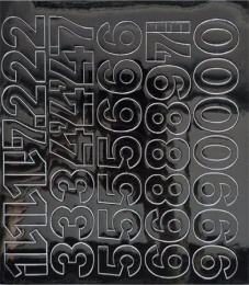 Öntapadós matrica, 3 cm-es, számlap, fekete